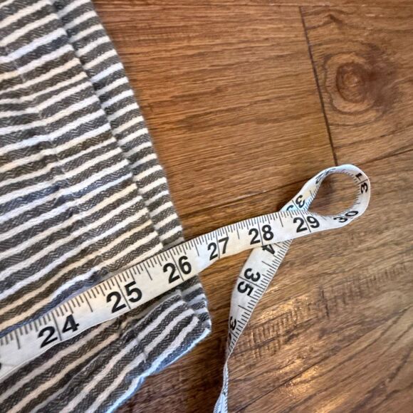 Old Navy linen blend grey white striped wide leg pull on pant M - Picture 5 of 9